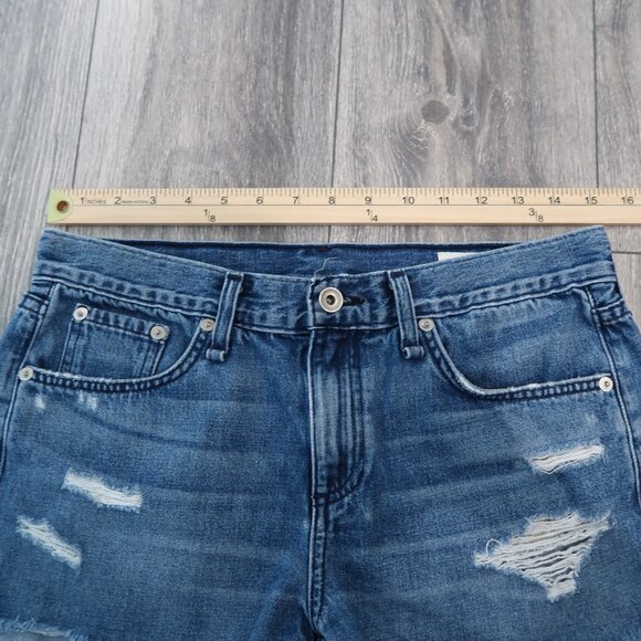 Rag & Bone Womens Cate Mid Rise Shorts Jean Denim Distressed Bottoms 27 - Picture 9 of 17